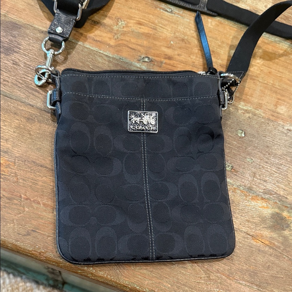 Coach Black Signature Crossbody Messenger